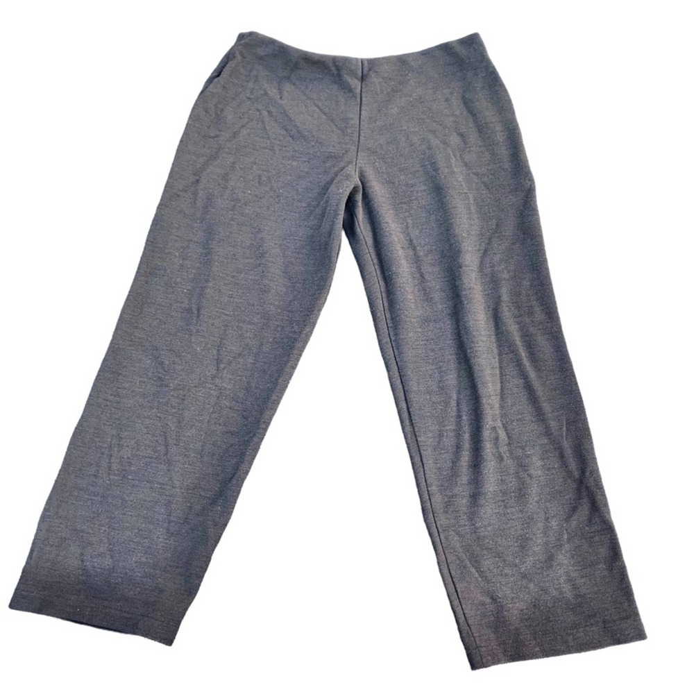 EILEEN FISHER High Rise Wide Leg Casual Ankle Pant in Brown L